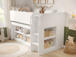 Flair Aiden Cabin Bed Mid Sleeper with Desk White - thumbnail 1