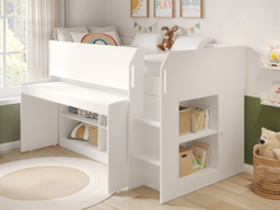 Flair Aiden Cabin Bed Mid Sleeper with Desk White - thumbnail 2
