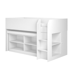 Flair Aiden Cabin Bed Mid Sleeper with Desk White - thumbnail 5