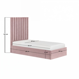 Flair Everley Single Ottoman Bed Pink Velvet - thumbnail 7