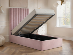 Flair Everley Single Ottoman Bed Pink Velvet - thumbnail 2