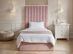Flair Everley Single Ottoman Bed Pink Velvet - thumbnail 3