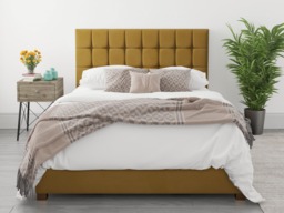 Aspire Sinatra Ottoman Bed Plush Velvet Ochre - Kingsize - thumbnail 2