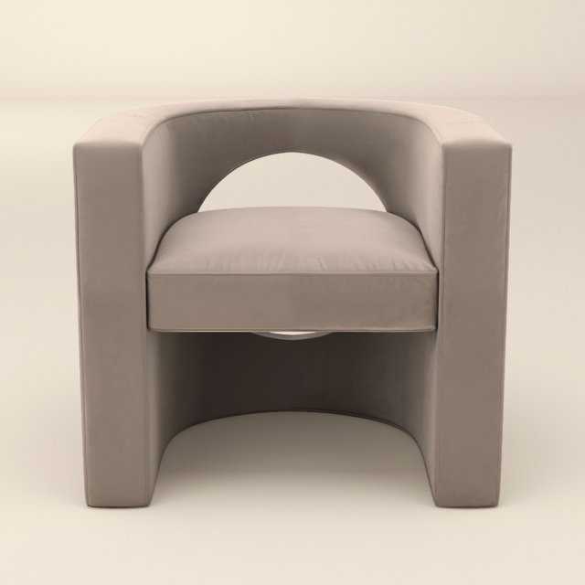SOLACE+CO Leela Modern Accent Chair Beige Velvet - image 1