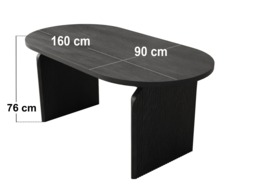 " SOLACE+CO Varm & Cyra Black Dining Table Set with 2 Beige Chenille Benches" - thumbnail 5