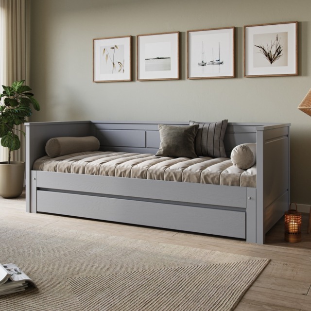 Noomi Erika Guest Bed with Drawer Grey (FSC-Certified) - image 1