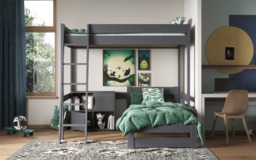 Noomi Tera Double/Double L Shaped Bunk Bed Grey (FSC-Certified) - thumbnail 3