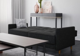 Dorel Andora Sprung Sofa Bed-Grey Linen - thumbnail 2