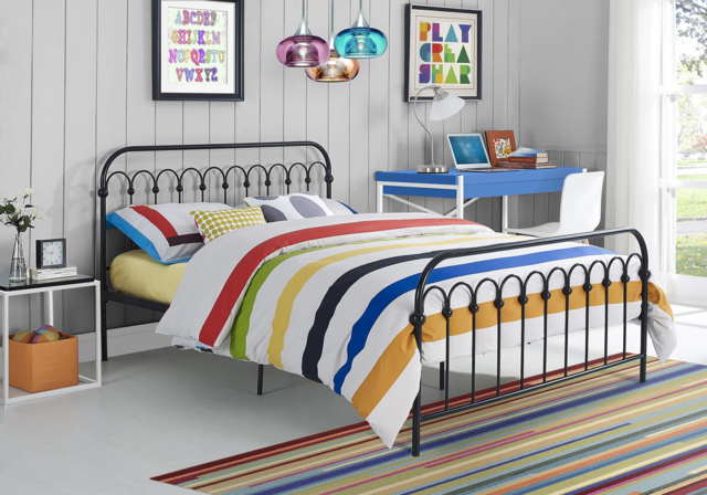 Novogratz Bright Pop Metal Bed Double-Black - image 1