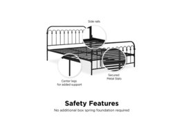 Novogratz Bright Pop Metal Bed Double-Black - thumbnail 5