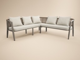 SOLACE+CO Dayton Corner Sofa & Coffee Table Garden Set Beige - thumbnail 3