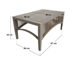 SOLACE+CO Dayton Corner Sofa & Coffee Table Garden Set Beige - thumbnail 7