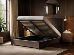 Flair Tiggy Ottoman Bed with Winged Headboard Chocolate Velvet Double - thumbnail 2