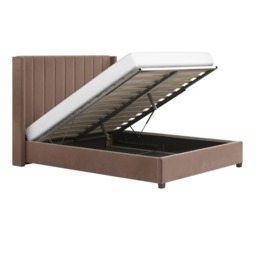 Flair Tiggy Ottoman Bed with Winged Headboard Chocolate Velvet Double - thumbnail 5