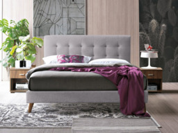Time Living Novara Fabric Bed Frame-Light Grey-Kingsize - thumbnail 2