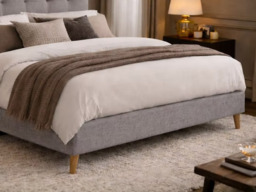 Time Living Novara Fabric Bed Frame-Light Grey-Kingsize - thumbnail 3