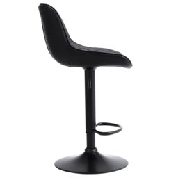Living & Home 2 Pcs Faux Leather Height Adjustable Bar Stool Black - thumbnail 5