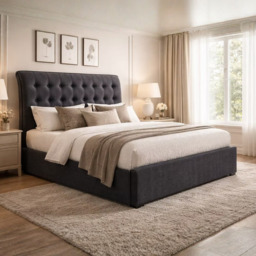 Time Living Hamilton Fabric Bed Frame-Dark Grey-Kingsize