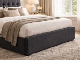Time Living Hamilton Fabric Bed Frame-Dark Grey-Kingsize - thumbnail 4