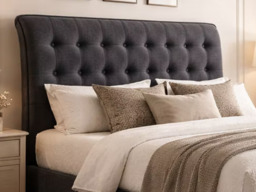 Time Living Hamilton Fabric Bed Frame-Dark Grey-Kingsize - thumbnail 3