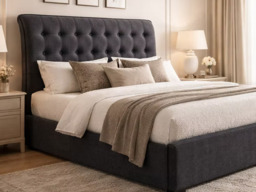 Time Living Hamilton Fabric Bed Frame-Dark Grey-Kingsize - thumbnail 2