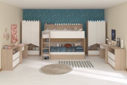 Parisot Shelter Bunk Bed with Storage Underneath White & Oak - thumbnail 2