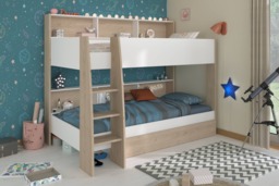 Parisot Shelter Bunk Bed with Storage Underneath White & Oak - thumbnail 1