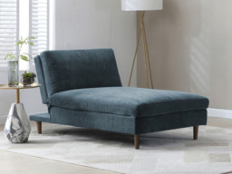 Kyoto Scott Chenille Click Clack Chaise Sofa Bed Navy
