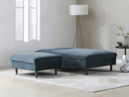 Kyoto Scott Chenille Click Clack Chaise Sofa Bed Navy - thumbnail 4