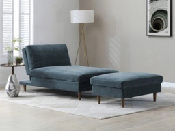 Kyoto Scott Chenille Click Clack Chaise Sofa Bed Navy - thumbnail 2