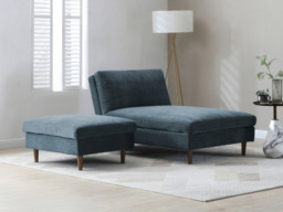 Kyoto Scott Chenille Click Clack Chaise Sofa Bed Navy - thumbnail 3