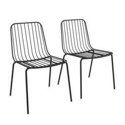 Dorel Caden Wire Dining Chair (set of 2)-Black - thumbnail 1