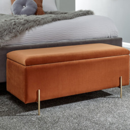 GFW Mystica Fabric Ottoman Storage Bench-Russet