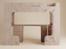 Flair Jaxx High Sleeper Bed with Desk & Storage Oak - thumbnail 4