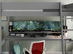 Kids Avenue Estella High Sleeper Loft Bed with Desk Underneath Grey - thumbnail 4