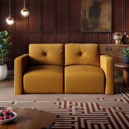 SOLACE+CO Wilfie 2 Seater Chenille Sofa Mustard