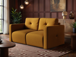 SOLACE+CO Wilfie 2 Seater Chenille Sofa Mustard - thumbnail 2
