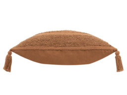 Yard Larch Woven Polyester Cushion with Tassels-Ginger - thumbnail 3