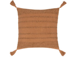 Yard Larch Woven Polyester Cushion with Tassels-Ginger - thumbnail 2