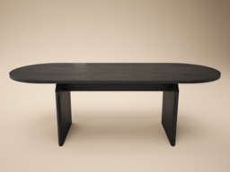 "SOLACE+CO Varm Oval Extendable Dining Table Wood Effect Ribbed Black " - thumbnail 6