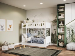 Flair Bea Shorty Wooden Bunk Bed with Trundle-White - thumbnail 4