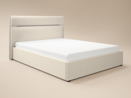 SOLACE+CO Nela Ottoman Bed Woven Fabric Cream Kingsize - thumbnail 5