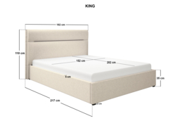 SOLACE+CO Nela Ottoman Bed Woven Fabric Cream Kingsize - thumbnail 7