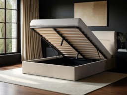 SOLACE+CO Nela Ottoman Bed Woven Fabric Cream Kingsize - thumbnail 2