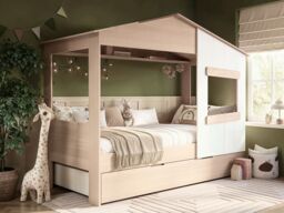 Flair Dreamland House Bed With Trundle Oak & White - thumbnail 2
