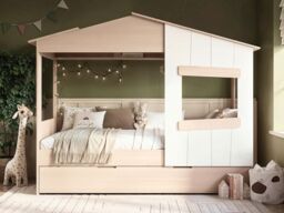 Flair Dreamland House Bed With Trundle Oak & White - thumbnail 3