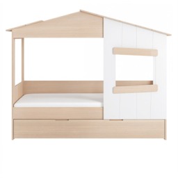 Flair Dreamland House Bed With Trundle Oak & White - thumbnail 4