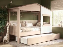 Flair Dreamland House Bed With Trundle Oak & White