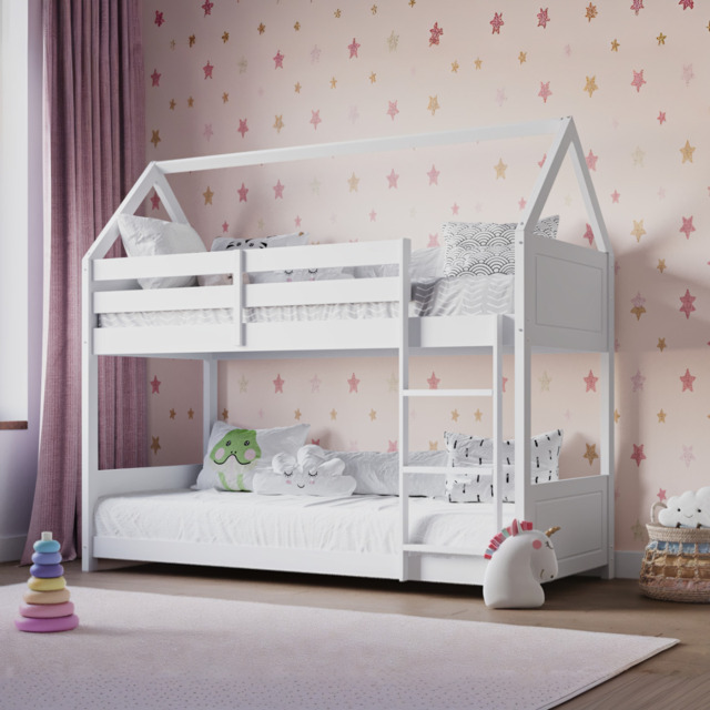 Flair Plation Low Play House Bunk Bed White - image 1