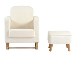 Bebe & Beyond Soother Nursing Chair and Stool Set Off White - thumbnail 3